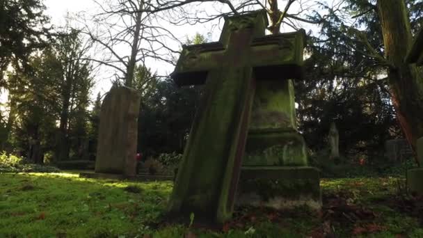 Taş Hıristiyan Mezarlığı Çapraz — Stok video