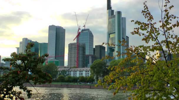 Городской Пейзаж Франкфурте — стоковое видео