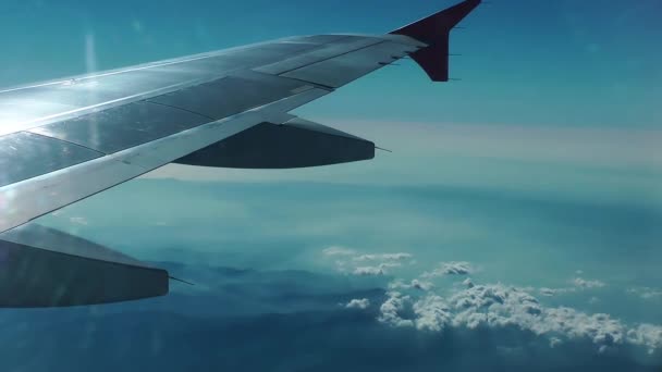 Obloha Uvnitř Okna Letadlo — Stock video
