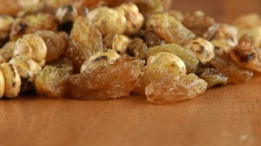 Kuru üzüm ve nohut makro görünümü