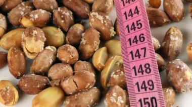 Fıstık ve ölçüm makro Viev