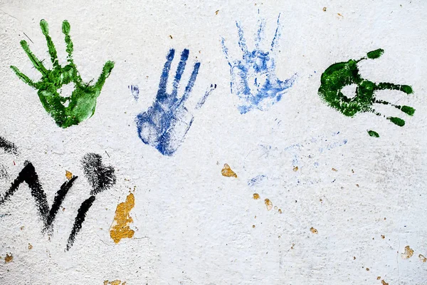 Graffiti Hands and Fingers Shape on Wall