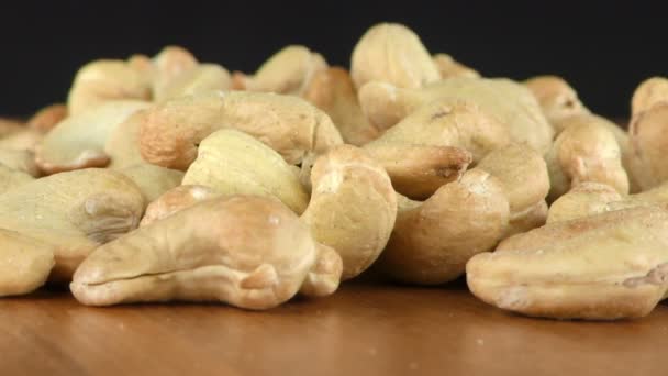 Cashew Nötter Makro Visa — Stockvideo