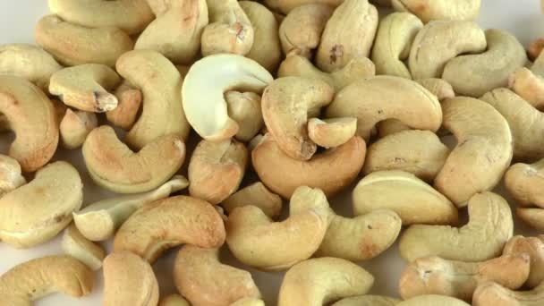 Cashew Nötter Makro Visa — Stockvideo