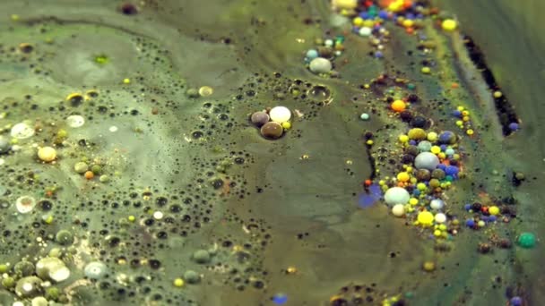 Burbujas Gotas Tinta Abstracta Explotan Difusión Salpicaduras — Vídeos de Stock