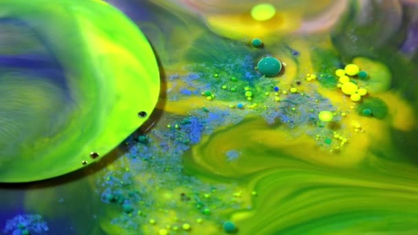 Abstracte Inkt Drops Bubbels Exploderen Splash Diffusie — Stockvideo