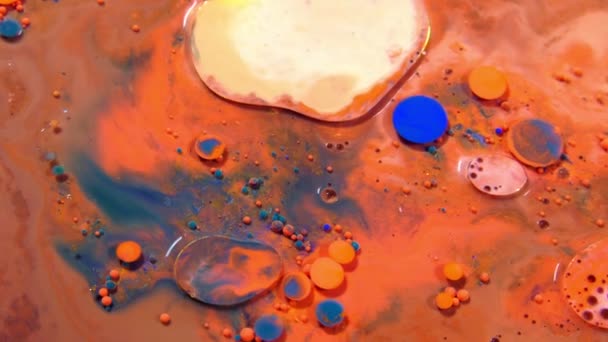 Gouttes Encre Abstraites Bulles Explosent Diffusion Éclaboussure — Video