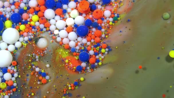 Abstrakta Bläck Droppar Bubblor Explodera Splash Diffusion — Stockvideo