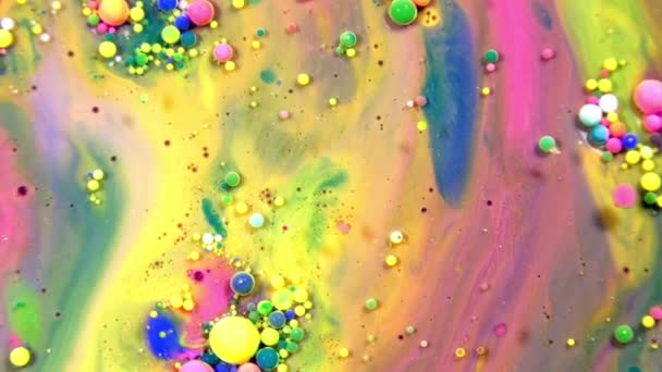 Abstracte Inkt Drops Bubbels Exploderen Splash Diffusie — Stockvideo