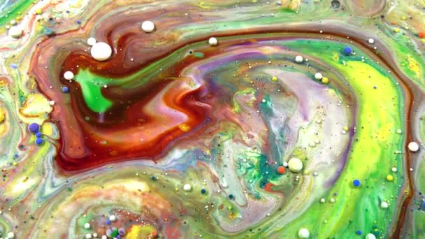 Burbujas Gotas Tinta Abstracta Explotan Difusión Salpicaduras — Vídeo de stock
