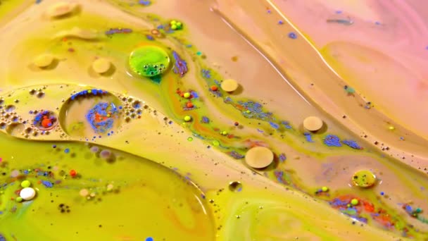 Abstrakta Bläck Droppar Bubblor Explodera Splash Diffusion — Stockvideo