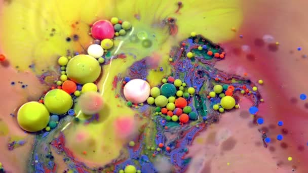 Abstract Ink Drops Bubbles Explode Splash Diffusion — Stock Video