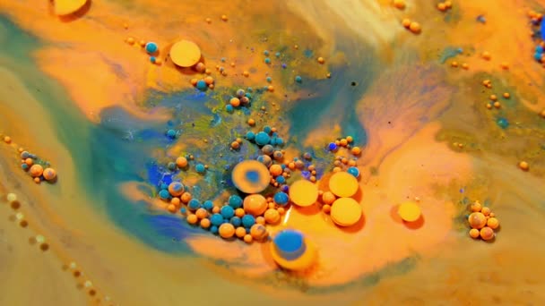 Burbujas Gotas Tinta Abstracta Explotan Difusión Salpicaduras — Vídeo de stock
