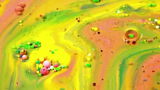 Abstracte Inkt Drops Bubbels Exploderen Splash Diffusie — Stockvideo