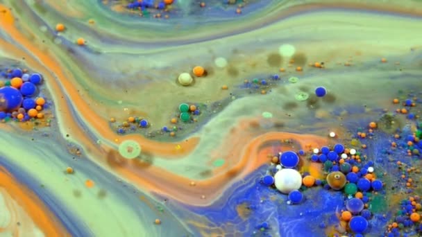 Abstracte Inkt Drops Bubbels Exploderen Splash Diffusie — Stockvideo