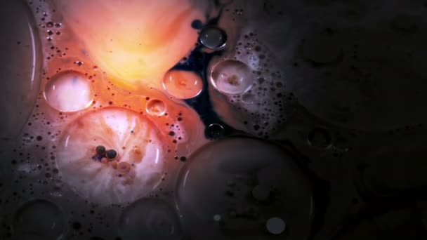 Abstrato Tinta Gotas Bolhas Explodir Respingo Difusão — Vídeo de Stock