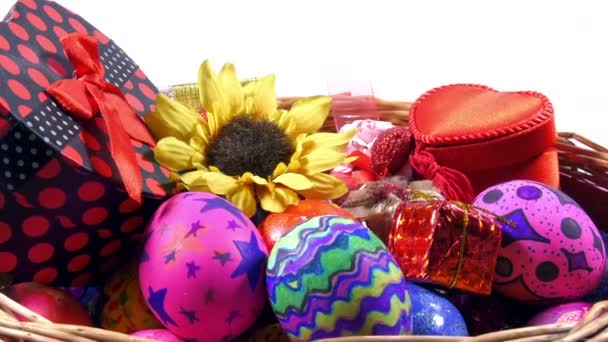 Kleurrijke Pasen Paschalis Eieren Viering — Stockvideo