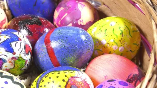 Celebración Colorida Huevos Pascuales Pascua — Vídeos de Stock