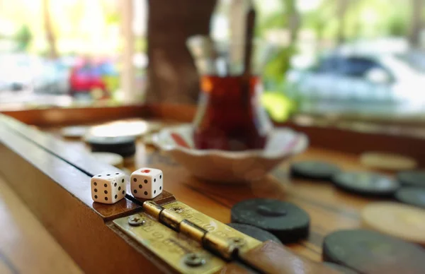 Ostanatolien Strategiespiel Backgammon Und Würfel — Stockfoto