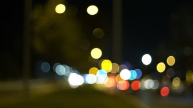 Trafik Arabaları Gece Bokeh Işıkları