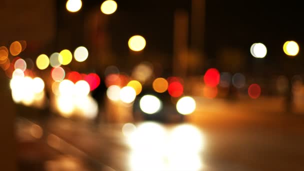 Traffic Cars Bokeh Lights Night — Stock Video