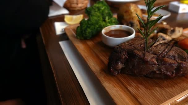 Lomo Verduras Carne Vaca — Vídeos de Stock