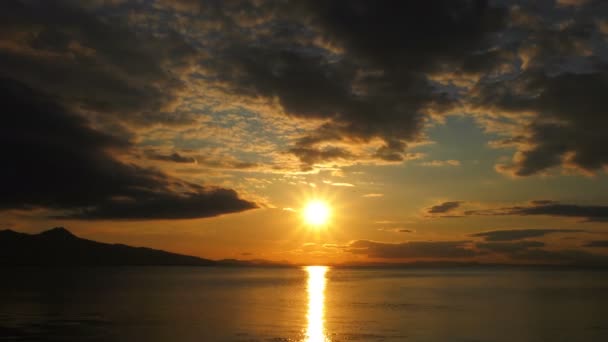 Zachód Słońca Czas Morza Lapse — Wideo stockowe