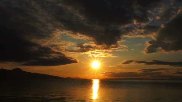 Zachód Słońca Czas Morza Lapse — Wideo stockowe