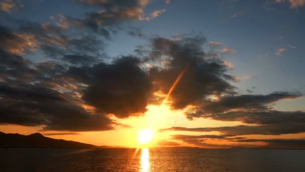 Solnedgång Och Havet Time Lapse — Stockvideo