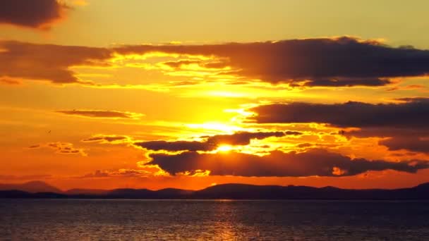 Solnedgång Och Havet Time Lapse — Stockvideo