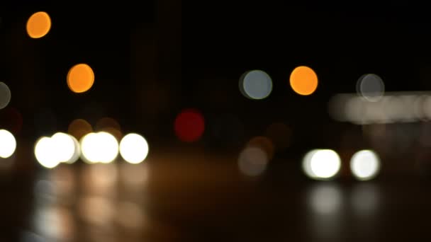 Traffic Cars Bokeh Lights Night — Stok Video