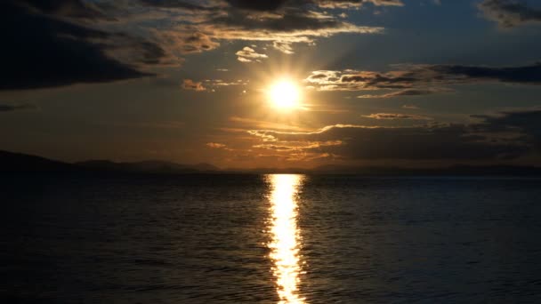 Paisaje Marino Nubes Atardecer — Vídeos de Stock