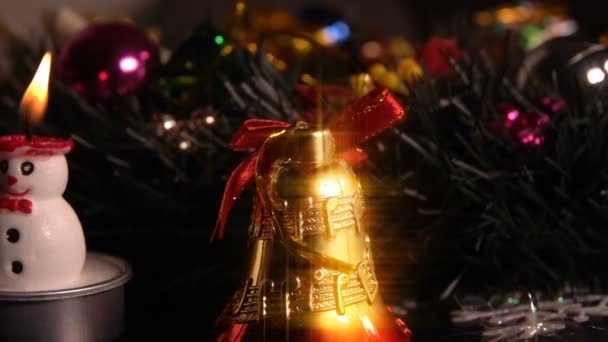 Decoração Natal Luzes Vela — Vídeo de Stock