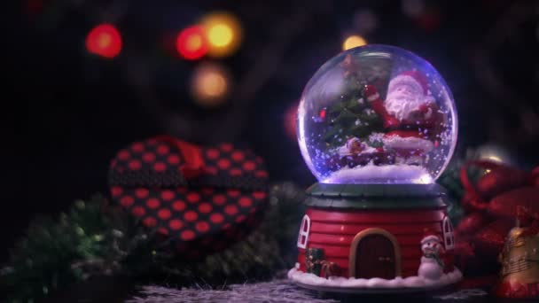 Esfera Mágica Papá Noel Concepto Navidad — Vídeos de Stock