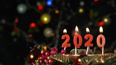 Yeni Yıl 2020 Mum ve Bokeh 