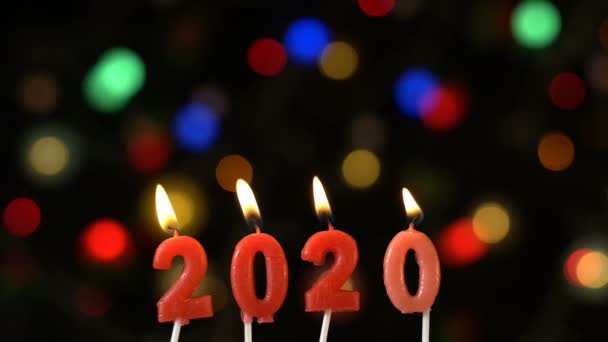 2020年新年烛台和Bokeh — 图库视频影像