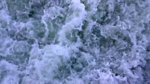 Ondas Água Mar Atrás Ferryboat — Vídeo de Stock