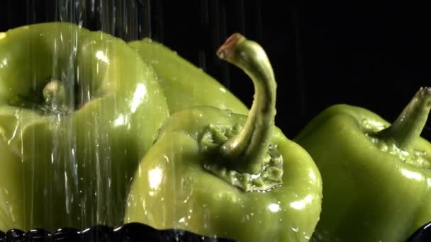 Ekologický Zeleninový Zelený Pepř — Stock video