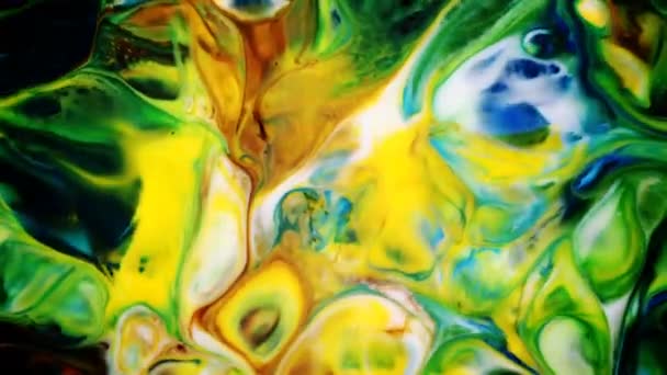 Résumé Mouvement Peinture Encre Explose Propage Sur Élément Liquide Laiteux — Video