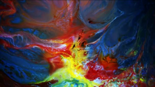 Résumé Mouvement Peinture Encre Explose Propage Sur Élément Liquide Laiteux — Video