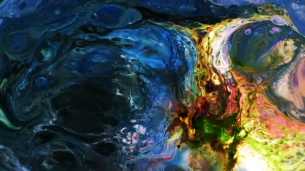 Résumé Mouvement Peinture Encre Explose Propage Sur Élément Liquide Laiteux — Video