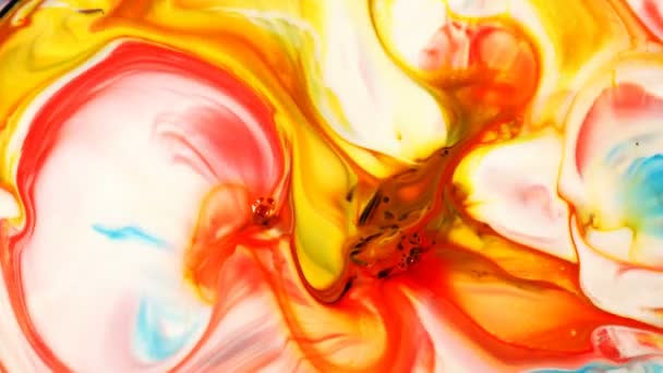 Movimento Pintura Tinta Abstrata Explode Espalha Elemento Líquido Leitoso — Vídeo de Stock