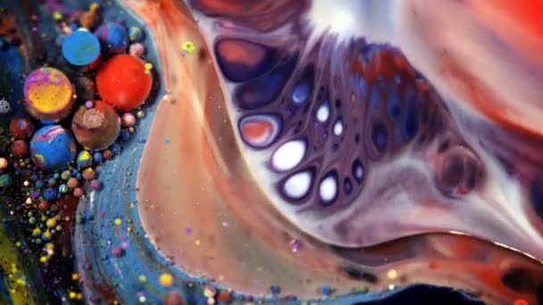 色彩艳丽的水彩画和水彩画泡沫 — 图库视频影像