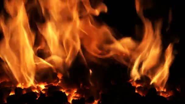Fuego Del Infierno Volcánico Cámara Lenta — Vídeos de Stock