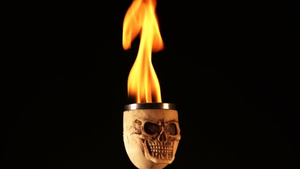 Fuego Cabeza Del Cráneo — Vídeo de stock