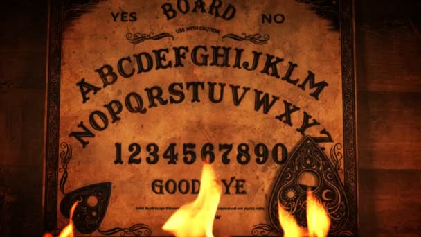 Ouija Board Flames — Stock video