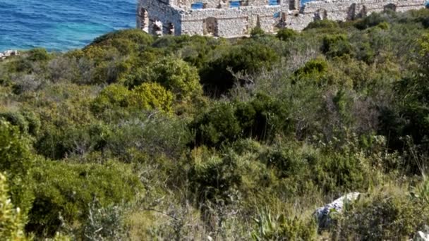 Casa Antigua Ruinas Mar — Vídeo de stock