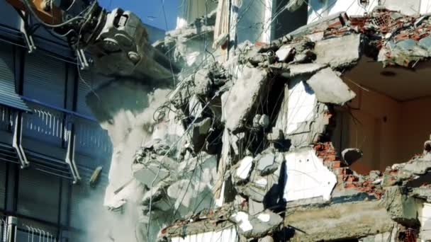 Demolution Yıkım Bir Eski Binası — Stok video