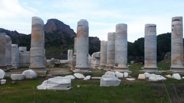 Artemisz Temploma Sardes Lydia Ókori Történelmi Városában Salihli Manisa Törökországban — Stock videók