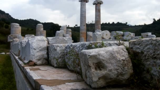 サルデス リディアのアルテミス神殿 マニサ トルコ サリフリの古代都市 — ストック動画